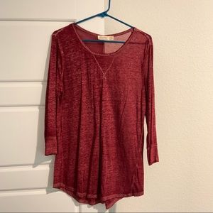 Long sleeve Walmart scarlet top